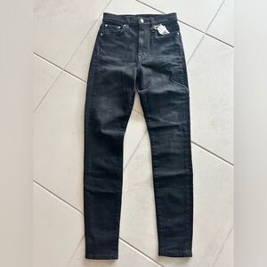 NWT Outerknown S.E.A. Hudson Skinny Jeans Womens Size 26 Black Denim Retail $178